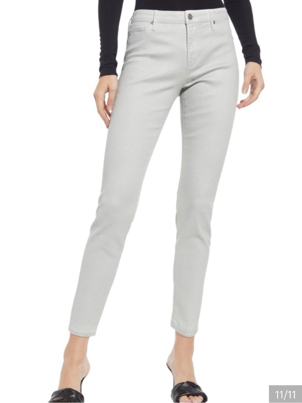 AG Adriano Goldschmied Light Gray Slim Ankle Jeans